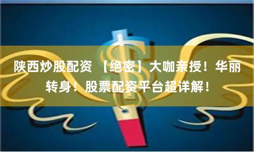 陕西炒股配资 【绝密】大咖亲授！华丽转身！股票配资平台超详解！