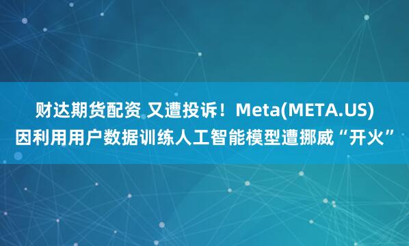 财达期货配资 又遭投诉！Meta(META.US)因利用用户数据训练人工智能模型遭挪威“开火”